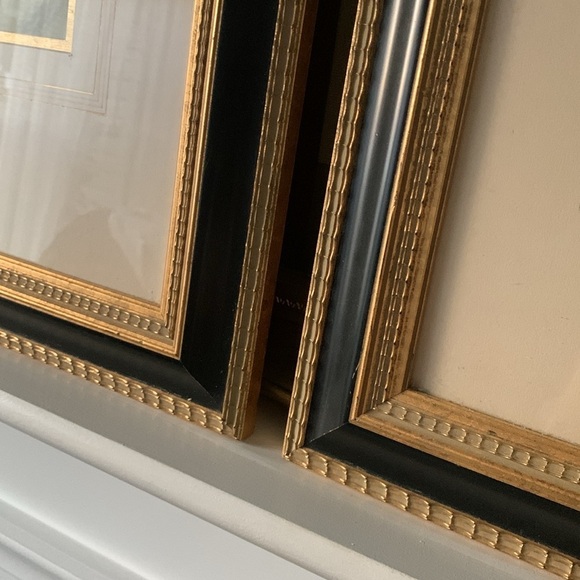 Antique Framed Art Print Portraits set of 2 women men Victorian gold leaf black - Picture 11 of 16